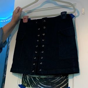 black tie - up skirt